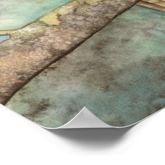 フクロウファインアート野生動物 ポスター (角)