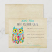 フクロウファッション景品証テンプレート (正面/裏面)