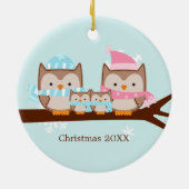 フクロウファミリーオーナメント セラミックオーナメント (裏面)