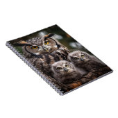 フクロウファミリースパイラルフォトノートブック ノートブック (右側)