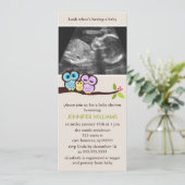 フクロウファミリーソノグラム写真ベビーシャワー招待状 招待状 (スタンド正面)