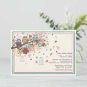 フクロウファミリーベビーシャワー招待状 招待状 (スタンド正面)