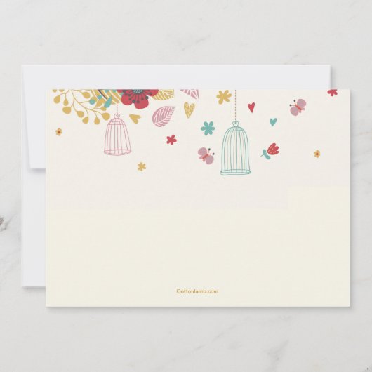 フクロウファミリーベビーシャワー招待状 招待状 (裏面)