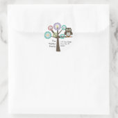 フクロウファミリー差出人住所ラウンドシール/ラベル ラウンドシール (バッグ)