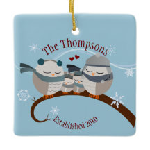 フクロウファミリー・オブ・フォー・キープサケオーナメント