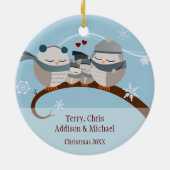 フクロウファミリー・オブ・フォー・キープサケオーナメント セラミックオーナメント (裏面)