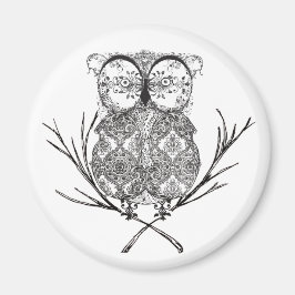 フクロウファンシールの白黒を飾る マグネット