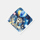 フクロウファースト誕生日ナプキンス スタンダードカクテルナプキン (角)