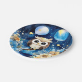 フクロウファースト誕生日紙プレート ペーパープレート (アングル)