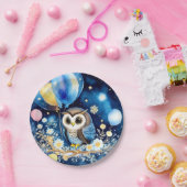 フクロウファースト誕生日紙プレート ペーパープレート (パーティー)