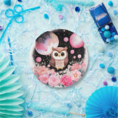 フクロウファースト誕生日紙プレート ペーパープレート (パーティー)