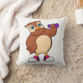 フクロウフィットネスダンベル クッション (ブランケット)