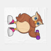 フクロウフィットネスダンベル フリースブランケット (正面(横))