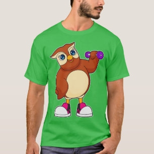 フクロウフィットネスダンベル Tシャツ