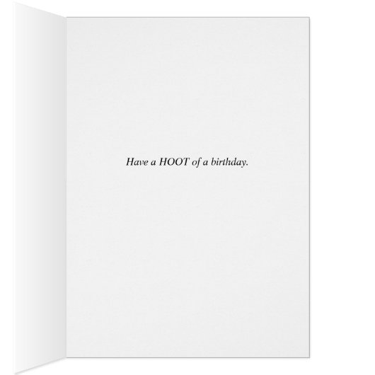 フクロウフクロウの誕生日カードを持っている (内側 (右))