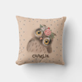 フクロウフローラリース装飾用クッション クッション (正面)