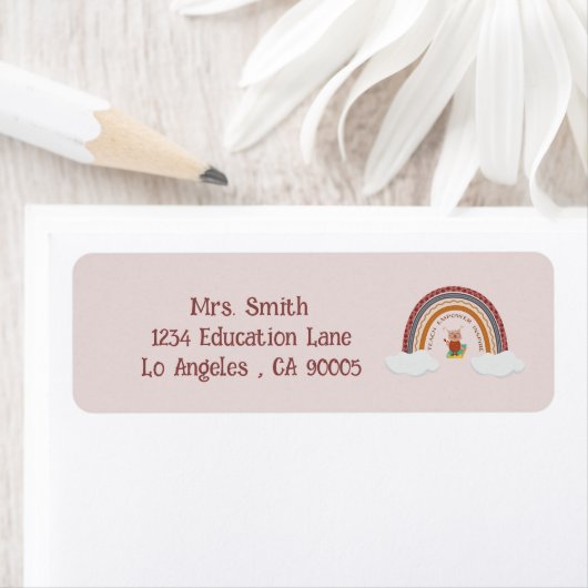 フクロウブックレインボーエデュケーター差出人住所ラベル ラベル (インサイチュ)