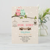 フクロウブライダルシャワーパーティの招待状 招待状 (スタンド正面)