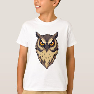 フクロウプリントデザイン Tシャツ