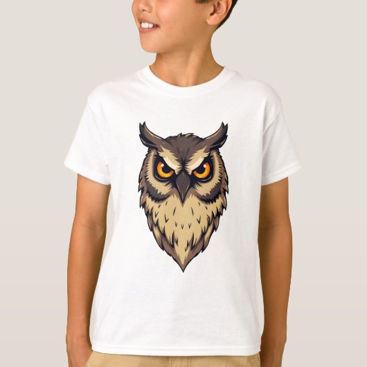 フクロウプリントデザイン Tシャツ (正面)