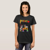 フクロウプリント読ズ先生新学期ボーイズギル Tシャツ (正面フル)