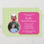 フクロウプレスクール卒業写真招待状 招待状 (正面/裏面)