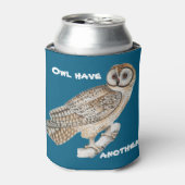 フクロウプンキュートクーラーボックスインブルー 缶クーラー (缶正面)