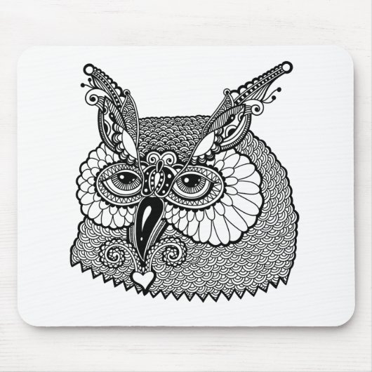 フクロウヘッドZendoodle マウスパッド (正面)