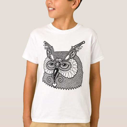 フクロウヘッドZendoodle Tシャツ (正面)