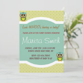 フクロウベエレガントビーシャワー招待状 招待状 (スタンド正面)