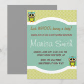 フクロウベエレガントビーシャワー招待状 招待状 (正面/裏面)