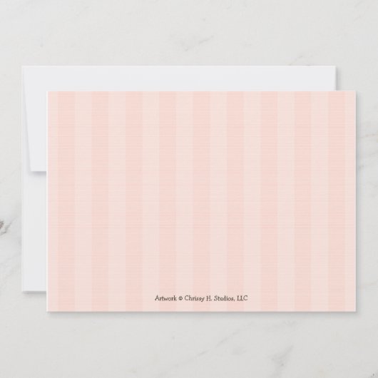 フクロウベビーシャワー招待状招待状ピンク 招待状 (裏面)