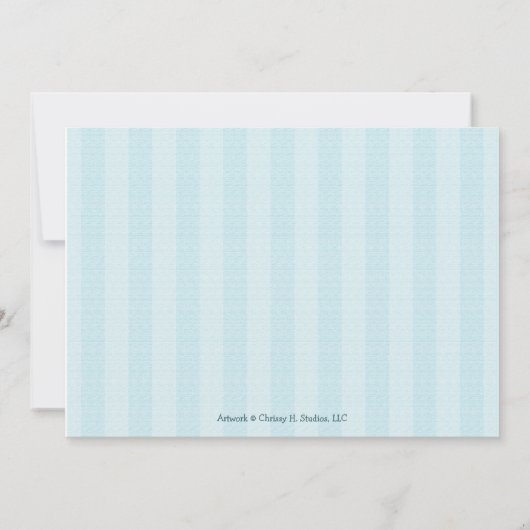 フクロウベビーシャワー招待状招待状ブルー 招待状 (裏面)