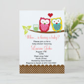 フクロウベビーシャワー招待状男の子のシャワー 招待状 (スタンド正面)