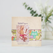 フクロウベビー誕生のお知らせ 案内状 (スタンド正面)