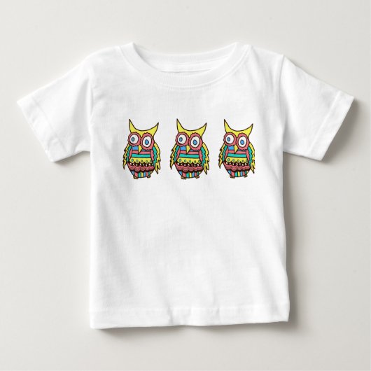 フクロウベビーTシャツ ベビーTシャツ (正面)