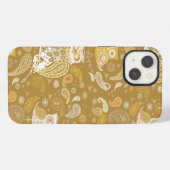 フクロウペイズリーベージュ iPhoneケース (裏面横)