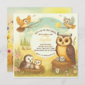 フクロウホートベビーシャワー招待状 招待状 (正面/裏面)