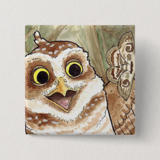 フクロウボタンを掘り進むこと 缶バッジ