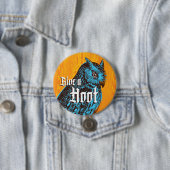 フクロウボタンブルーオレンジ 缶バッジ (インサイチュ)