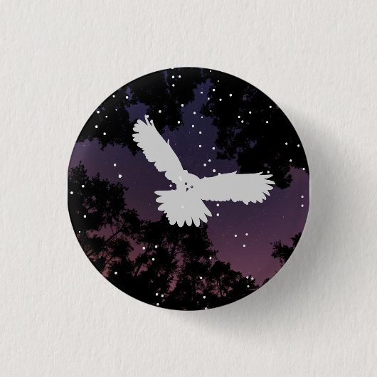 フクロウボタン 缶バッジ (正面)
