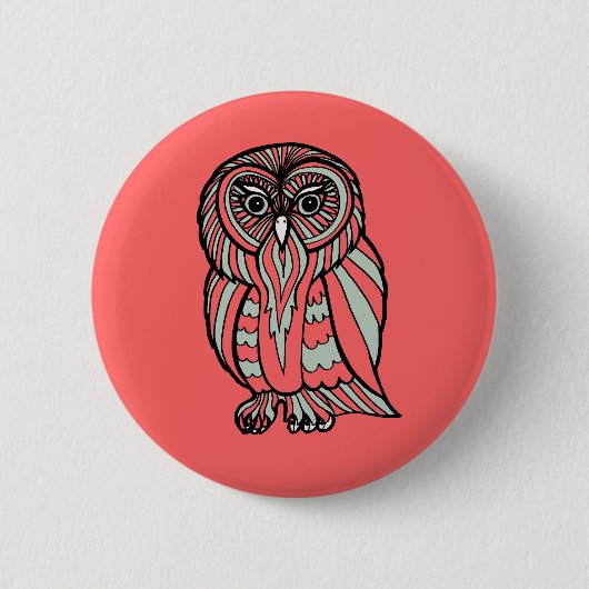 フクロウボタン 缶バッジ (正面)