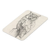 フクロウポートレート – スケッチ マグネット (左側)