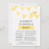 フクロウモダンのバンティ男女兼用ングシャワー 招待状 (正面)