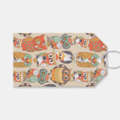 フクロウモダンコレクション芸術品を気取ったイラスト ギフトタグ (正面(横))