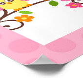 フクロウモダンフラワーガールズ子供部屋ウォールアートプリント ポスター (角)