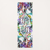 フクロウヨガマットカラフル – フクロウ – 抽象芸術フクロウ ヨガマット (正面)