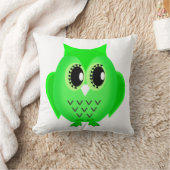 フクロウライムグリーン選択バックグラウンドカラー クッション (ブランケット)