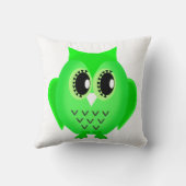 フクロウライムグリーン選択バックグラウンドカラー クッション (裏面)