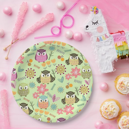 フクロウライム ペーパープレート (パーティー)